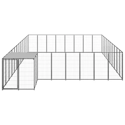 Kavez za pse crni 25,41 m² čelični - Crna 25.41 m² Cijena