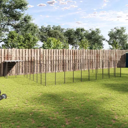 Kavez za pse crni 25,41 m² čelični - Crna 25.41 m² 1 Crna Cijena
