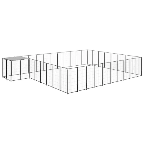 Kavez za pse crni 25,41 m² čelični - Crna 25.41 m² 1 Crna Cijena