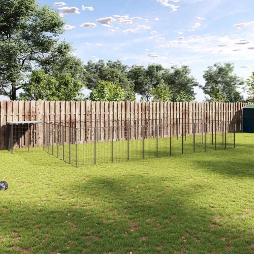 Kavez za pse crni 30,25 m² čelični - Crna 30.25 m² 1 Crna Cijena