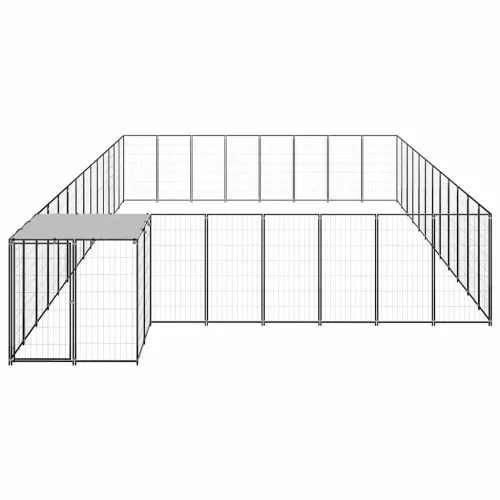 Kavez za pse crni 30,25 m² čelični - Crna 30.25 m² Cijena