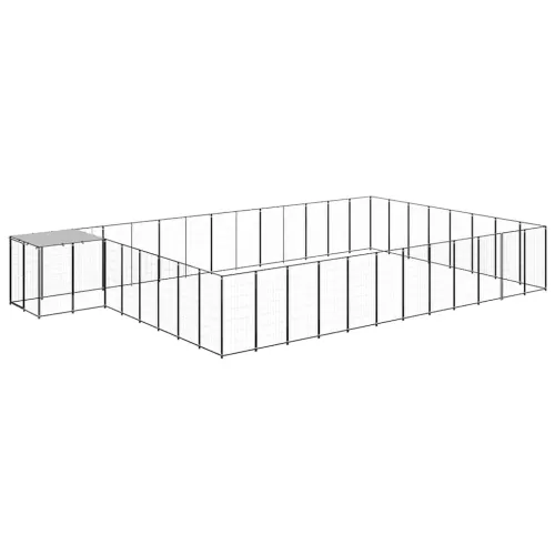 Kavez za pse crni 30,25 m² čelični - Crna 30.25 m² 1 Crna Cijena