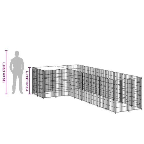 Kavez za pse srebrni 6,05 m² čelični - Srebrno 6.05 m² 1 Cijena