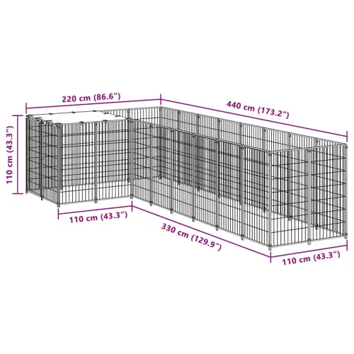 Kavez za pse srebrni 6,05 m² čelični - Srebrno 6.05 m² 1 Cijena