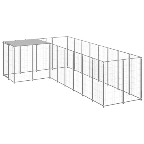 Kavez za pse srebrni 6,05 m² čelični - Srebrno 6.05 m² 1 Cijena