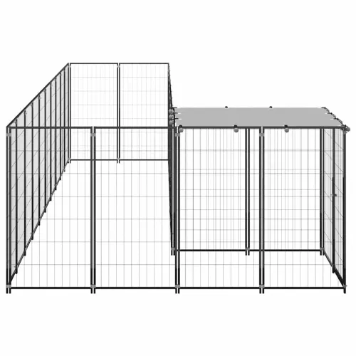 Kavez za pse crni 7,26 m² čelični - Crna 7.26 m² Cijena