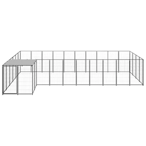 Kavez za pse crni 13,31 m² čelični - Crna 13.31 m² Cijena