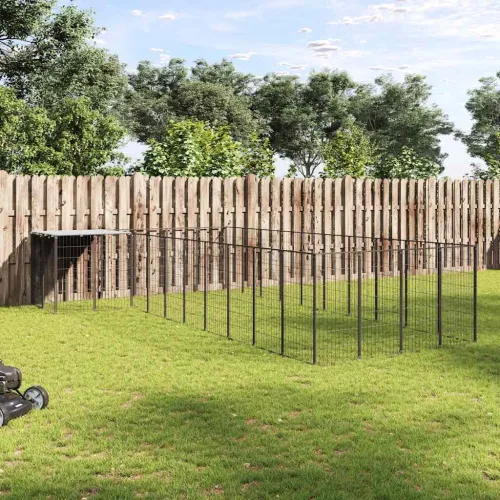 Kavez za pse crni 13,31 m² čelični - Crna 13.31 m² 1 Cijena