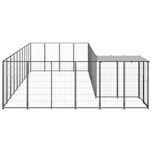 Kavez za pse crni 19,36 m² čelični - Crna 19.36 m² Cijena