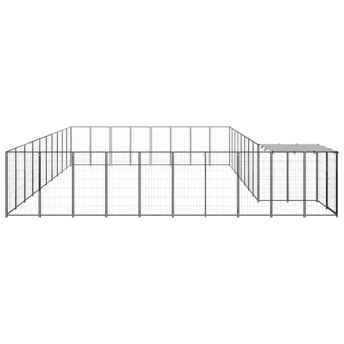 Kavez za pse crni 25,41 m² čelični - Crna 25.41 m² Cijena