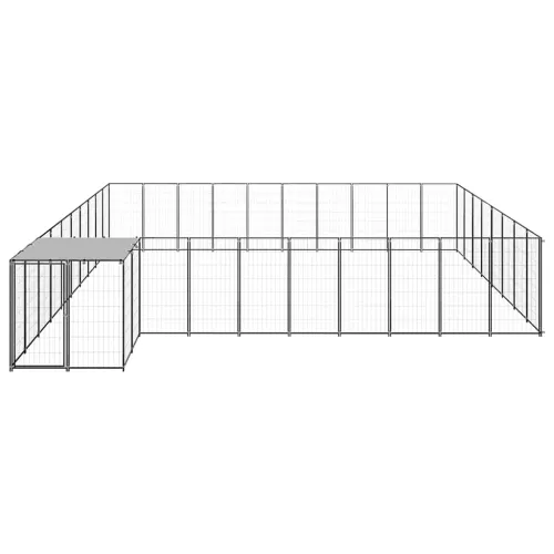 Kavez za pse crni 25,41 m² čelični - Crna 25.41 m² Cijena