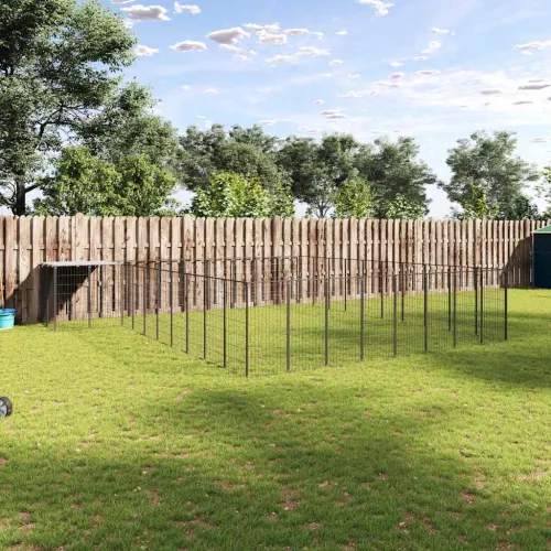 Kavez za pse crni 25,41 m² čelični - Crna 25.41 m² 1 Cijena