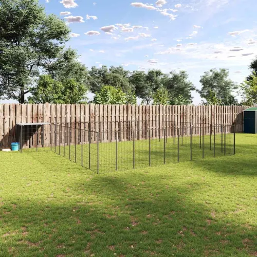 Kavez za pse crni 31,46 m² čelični - Crna 31.46 m² Cijena