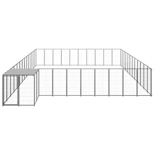 Kavez za pse crni 37,51 m² čelični - Crna 37.51 m² Cijena