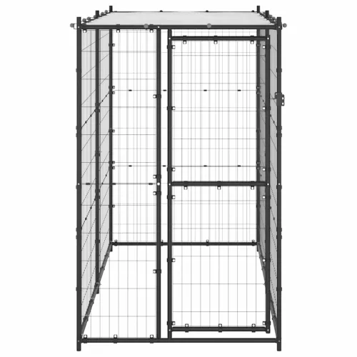 Vanjski kavez za pse s krovom čelični 110 x 220 x 180 cm - Crna i srebrna 110 x 220 x 180 cm 1 Da Cijena