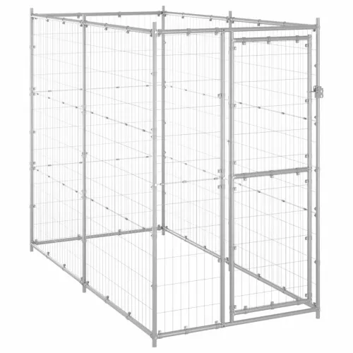 Vanjski kavez za pse od pocinčanog čelika 110 x 220 x 180 cm - Srebrno 110 x 220 x 180 cm 1 Ne Cijena