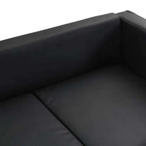 Dvosjed od umjetne kože crni  - Crna 1 Dvosjedi Cijena