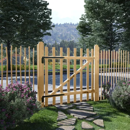 Jednostruka Dvorišna vrata - Vrata za ogradu od drva lješnjaka 100 x 100 cm - 100 cm Cijena