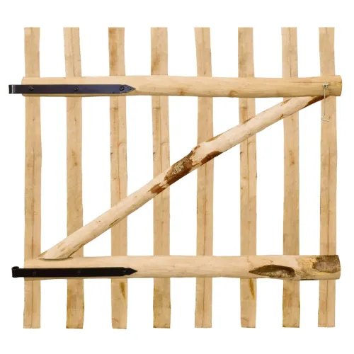 Jednostruka Dvorišna vrata - Vrata za ogradu od drva lješnjaka 100 x 100 cm - 100 cm Cijena