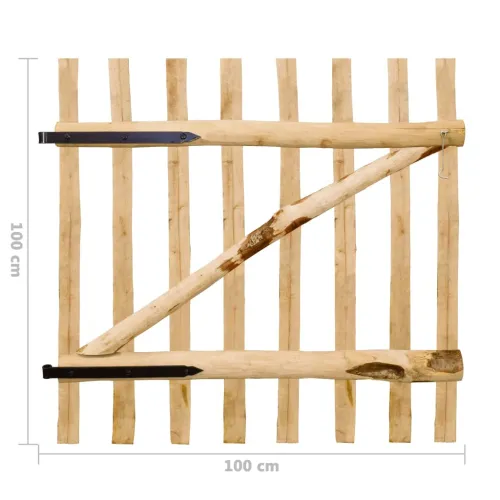 Jednostruka Dvorišna vrata - Vrata za ogradu od drva lješnjaka 100 x 100 cm - 100 cm Cijena