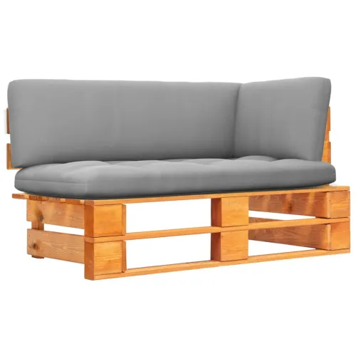 Kutna vrtna sofa od paleta boja meda od impregnirane borovine - Siva 1 kutna sofa boja meda Cijena