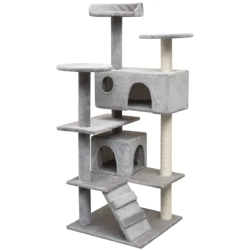 Penjalica Grebalica za Mačke sa Stupovima od Sisala 125 cm Siva - Siva 67 x 67 x 125 cm Cijena