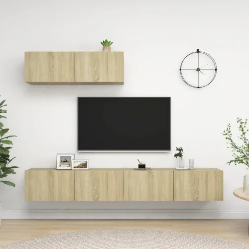 TV ormarići 3 kom boja hrasta sonome od konstruiranog drva - sonoma hrast 1 100 cm Sonoma hrast Cijena