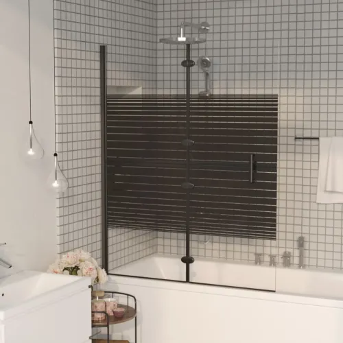 Sklopiva pregrada za tuš ESG 120 x 140 cm crna - 120 x 140 cm Cijena