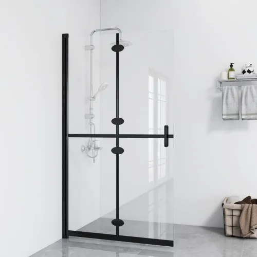 Sklopiva pregrada za tuširanje prozirna ESG staklo 90 x 190 cm - crni okvir/prozirno staklo 90 x 190 cm Cijena