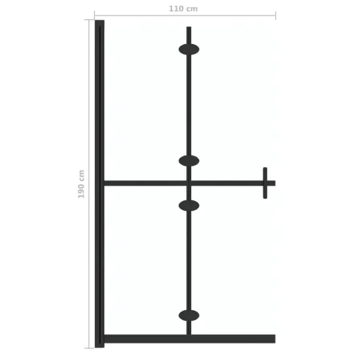 Sklopiva pregrada za tuširanje prozirna ESG staklo 110 x 190 cm - Crni okvir/prozirno staklo 110 x 190 cm Cijena