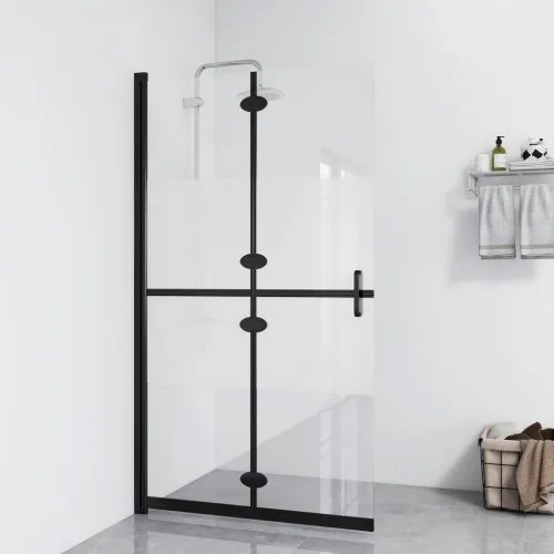 Sklopiva pregrada za tuš napola matirano staklo ESG 70 x 190 cm - crni okvir/polumatirano staklo 70 x 190 cm Cijena