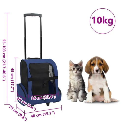 Plava sklopiva višenamjenska kolica za kućne ljubimce - Plava 40 x 25 x 55 cm Cijena