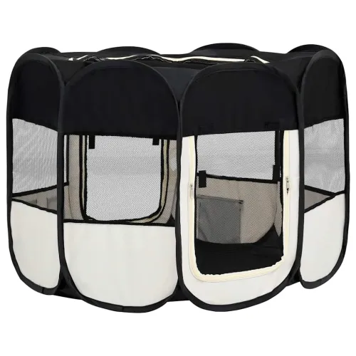 Sklopiva ogradica za pse s torbom za nošenje crna 90x90x58 cm - Crna 90 x 90 x 58 cm Cijena