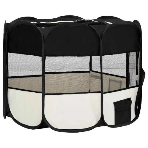 Sklopiva ogradica za pse s torbom za nošenje crna 90x90x58 cm - Crna 90 x 90 x 58 cm Cijena