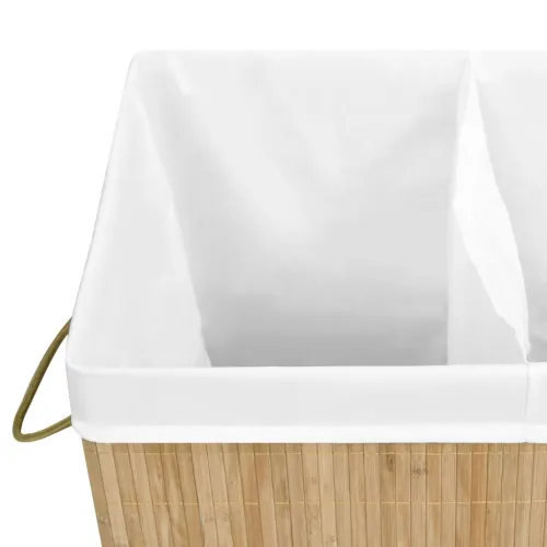 Košara za rublje od bambusa s 2 odjeljka 100 L - Svjetlosmeđa 52 x 32 x 62.5 cm 1 Cijena