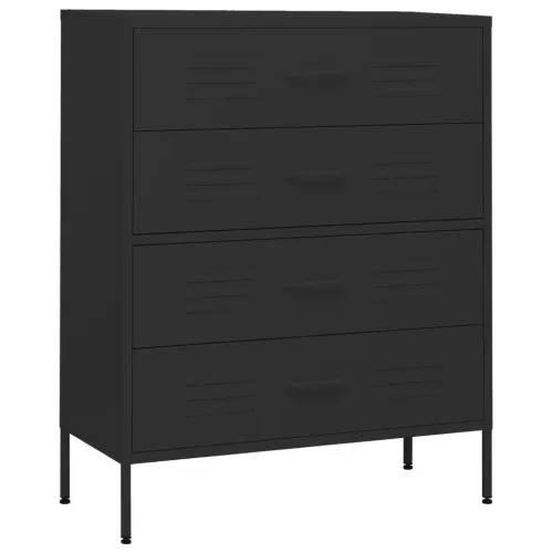 Ladičar crni 80 x 35 x 101,5 cm čelični - Crna 1 Cijena