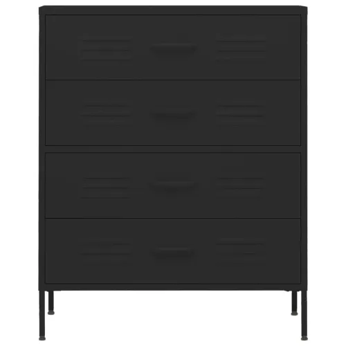 Ladičar crni 80 x 35 x 101,5 cm čelični - Crna 1 Cijena