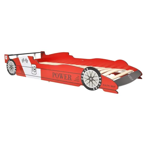 Dječji krevet trkaći auto 90 x 200 cm crveni - Crvena Cijena