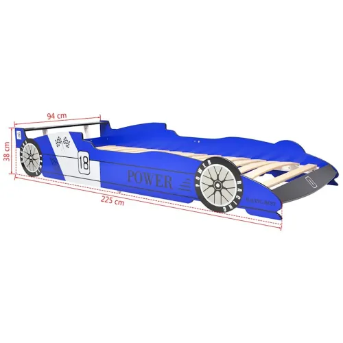 Dječji krevet trkaći auto 90 x 200 cm plavi - Plava Cijena