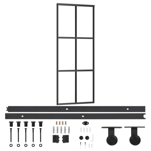 Klizna vrata s priborom ESG staklo i aluminij 76 x 205 cm - 76 x 205 cm (klizna vodilica od 183 cm) 1 Rešetke 3 x 2 76 x 205 cm  Cijena