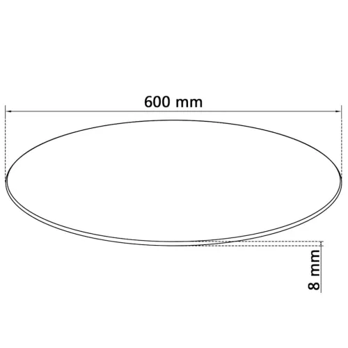 Stolna Ploča od Kaljenog Stakla Okrugla 600 mm - Crna Ø 60 cm Cijena