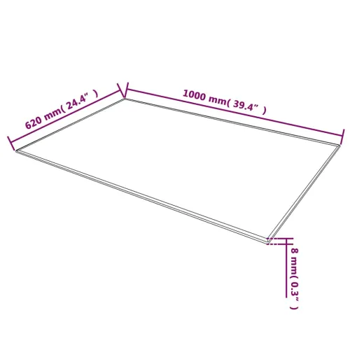 Stolna Ploča od Kaljenog Stakla Pravokutna 1000x620 mm - Crna 100 x 62 cm Cijena
