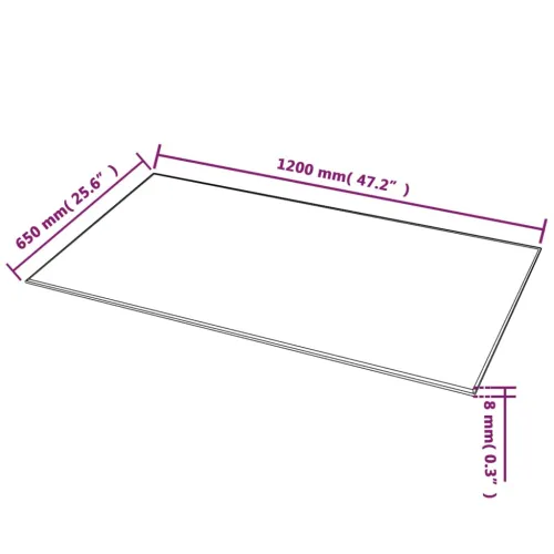 Stolna Ploča od Kaljenog Stakla Pravokutna 1200x650 mm - Crna 120 x 65 cm Cijena