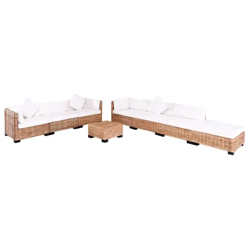 27-dijelna garnitura od prirodnog ratana - 3x kutna + 3x srednja + tabure + stol Cijena