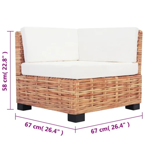 27-dijelna garnitura od prirodnog ratana - 3x kutna + 3x srednja + tabure + stol Cijena