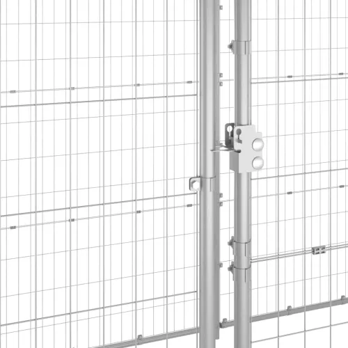 Vanjski kavez za pse od pocinčanog čelika s krovom 12,1 m² - Srebrno 550 x 220 x 180 cm 1 Da Cijena