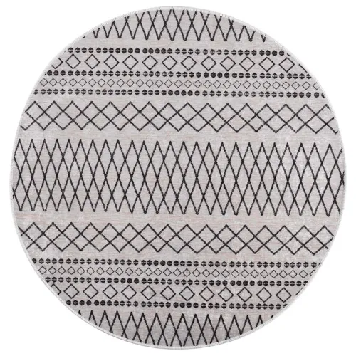 Perivi tepih φ 120 cm crno-bijeli - Bijela i crna Ø 120 cm Cijena