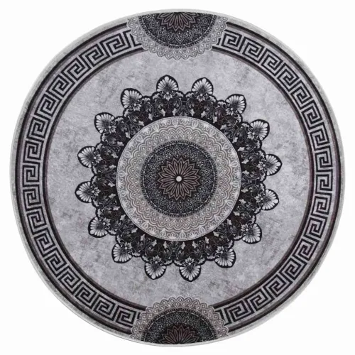 Perivi tepih φ 120 cm crno-sivi protuklizni - Crna i siva Ø 120 cm Cijena