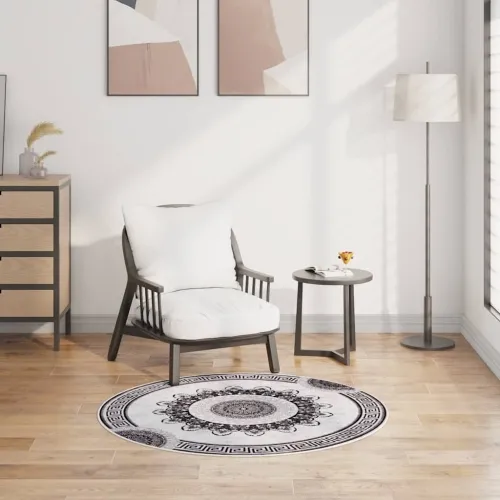 Perivi tepih φ 120 cm crno-sivi protuklizni - Crna i siva Ø 120 cm Cijena