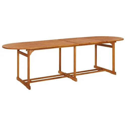 Vrtna garnitura - 11-dijelni vrtni blagovaonski set 280x90x75 cm bagremovog drva - S naslonom za ruke Ovalno 10 Cijena